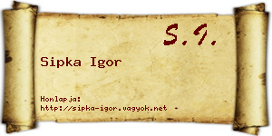Sipka Igor névjegykártya